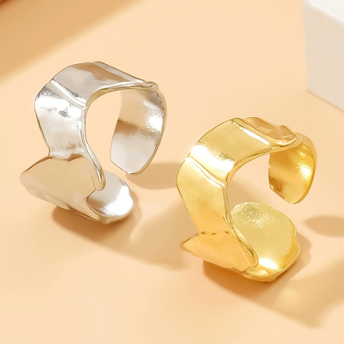 Vintage Embossed Stainless Steel Open Ring